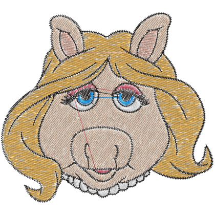 Matriz de Bordado Miss Piggy Rosto